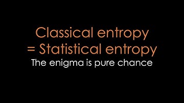 Classical entropy=Statistical entropy: The enigma=pure chance | Thermodynamic world view, chapter 24