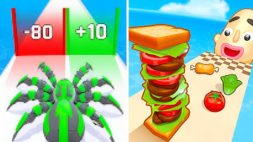 Anti Spider Run Vs Sandwich Runner - New Speedrun Android iOS Mobile Walkthrough Gameplay Ep