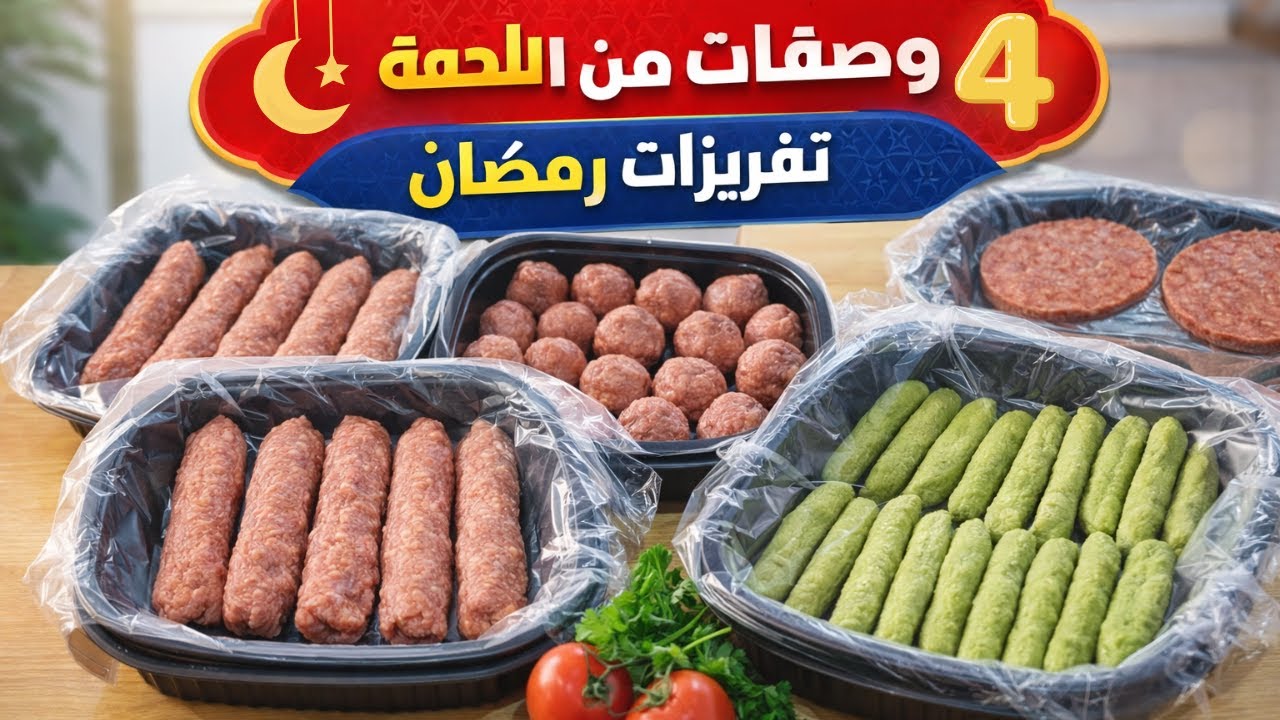 4 وصفات من اللحمة المفرومة | تفريزات #رمضان | سهلة وسريعة وعلى التسوية على طول