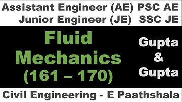 Fluid Mechanics mcq (161 - 170) - Gupta and gupta | sscje civil engineering | Hydraulics civil |