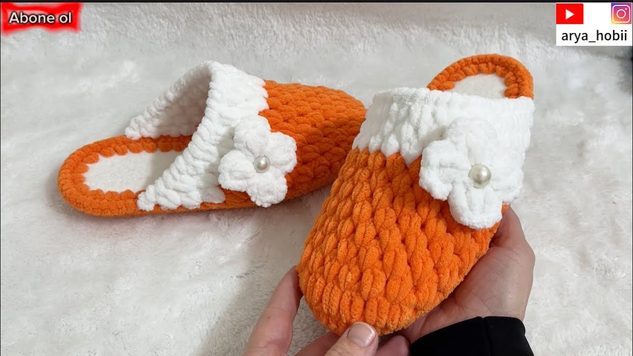GÖRENLER HAYRAN KALACAK 😍 KADİFE İP İLE TERLİK YAPIMI❗️ 1 SAAT’ te 1 ÇİFT ÖR ❗️#knitting #crochet