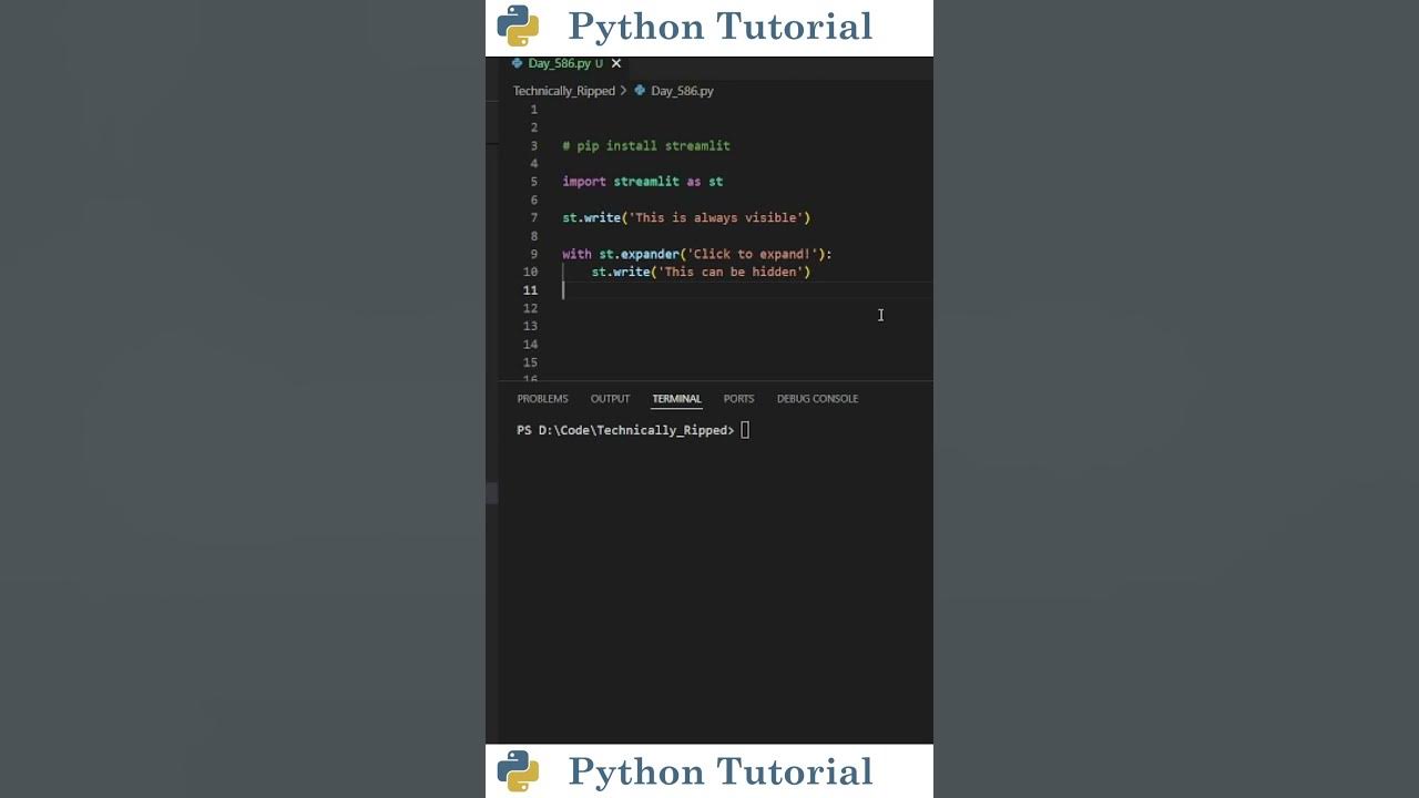 Creating Expandable/Collapsible Area To Streamlit Web App | Python ...