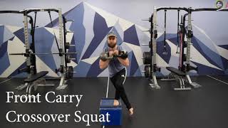 front carry crossover squat