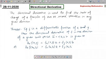 #Directional#Derivative | Lecture-08 | Unit-IV-Engg. Maths- Sem-I | by #Aryacollege