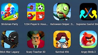 Stickman Party, 1 2 3 4 Players In House, Stickman Sniper, Supreme Duelist, Stick War, Scary Teacher screenshot 5