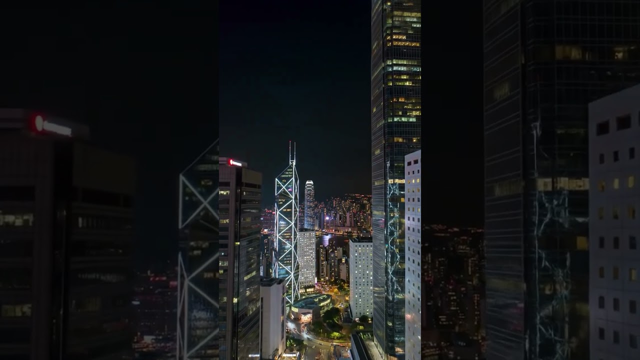 Hong Kong Night Skyline – Cinematic  Drone Shot | 4K Ultra Realistic City Lights 
