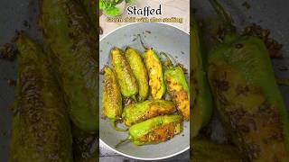 Bharwa Hari Mirchi Recipe | Aloo Stuffed Green Chilli | Spicy Indian Snack Recipe 🌶️ #shorts