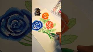 Watercolor Roses in 3 Steps #arttutorial #watercolorart #flowerdrawing
