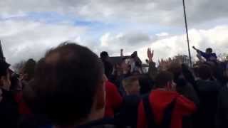 Fans invade the pitch after Chorley sealed the Evo-Stik NPL Premier Division title  0-2 @ Buxton.