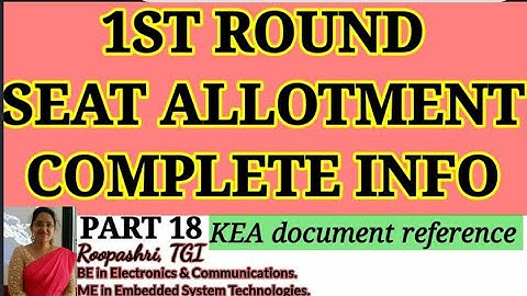 DCET 2021 / KCET: PART 18: OPTION ENTRY, SEAT ALLOTMENT, 1st ROUND COMPLETE INFORMATION