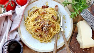 10 Minute Classic Carbonara Recipe  with Laura Vitale and Uncle Tony!