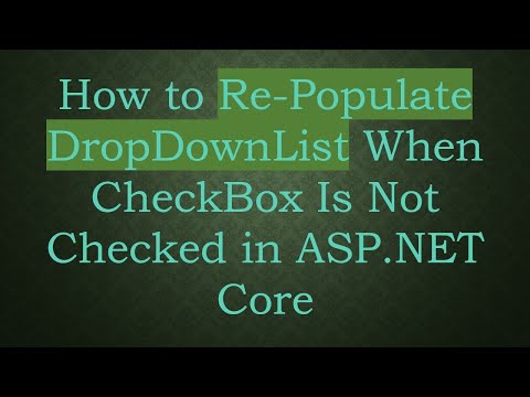 How to Re-Populate