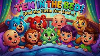 🛏️ Ten In The Bed and the Little One Said Roll Over! | Fun Nursery Rhymes for Kids Song 🎵
