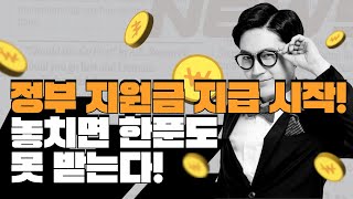 정부 지원금 지급시작! 놓치면 한푼도 못받는다!