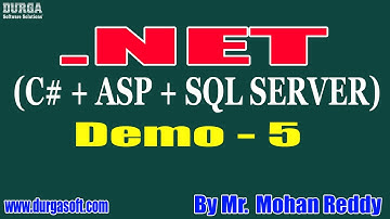 .NET tutorials || Demo - 5 || by Mr. Mohan Reddy On 14-07-2020 @10AM