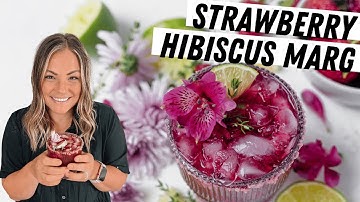 Strawberry Hibiscus Margaritas (with Homemade Hibiscus Simple Syrup)