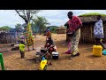 African village lifecooking village tea with cassava for breakfast