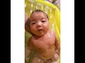 【双子入浴シーン】生後1ヶ月半★バスタイム★