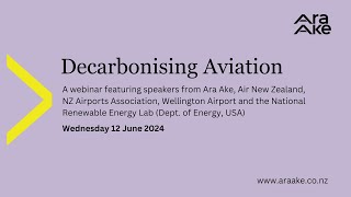 Decarbonising Aviation webinar