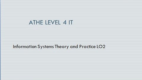 ATHE L4 IT Unit 4 53 Information Systems Theory and Practice LO2