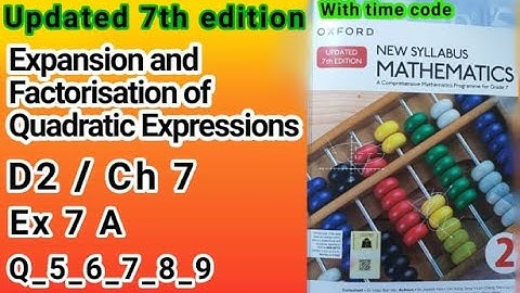 D2 math|Ch 7|Ex 7_A|Q5_6_7_8_9|New Updated 7th Edition|New Oxford Mathematics 2|Sir Sajid Mehmood