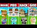 Minecraft Battle: Premium Family House Build Challenge - Noob Vs Pro Vs Hacker Vs God