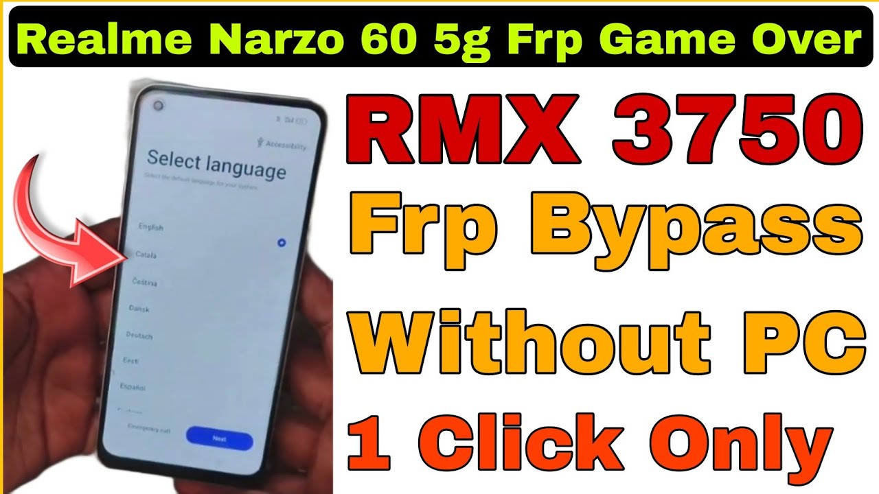 Realme Narzo 60 5G (RMX 3750) Frp Bypass Without PC 2024 By Ramu Mobile ...