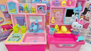 Satisfying With Unboxing Cute Pink Working Toy Sink Washbasin Asmr