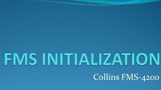 Bombardier CRJ 700 (Collins FMS-4200) FMS Initialization