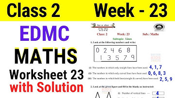 EDMC Class 2 Maths Week 23 Worksheet 23 Class 2nd maths worksheet 23 Week 23 with solution