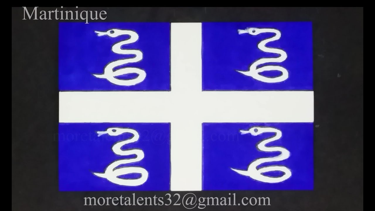 Draw a Martinique flag while French National Anthem drapeau martinique