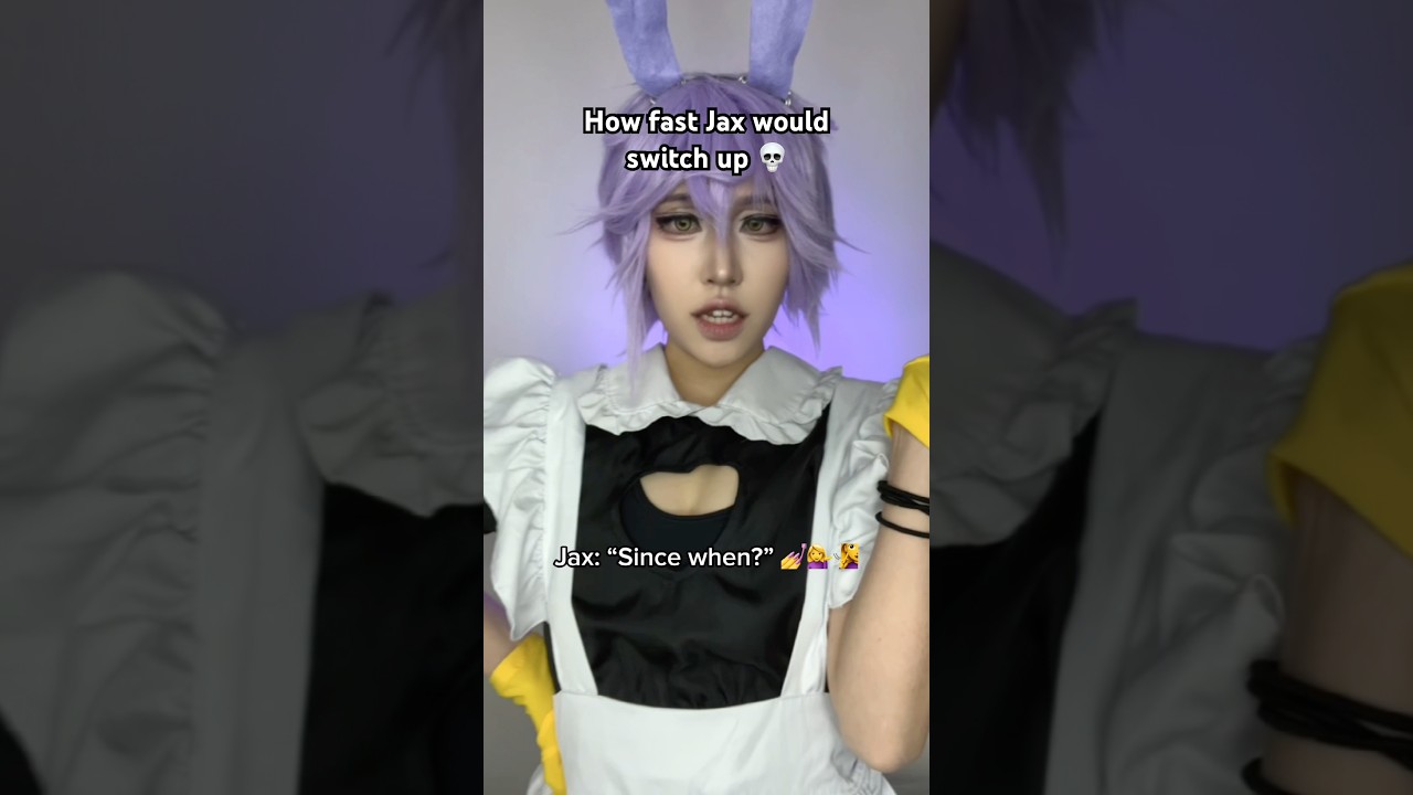 I think Jax liked the Maid dress 🙂‍↕️😏 #theamazingdigitalcircus #cosplay #jax #tadc #digitalcircus