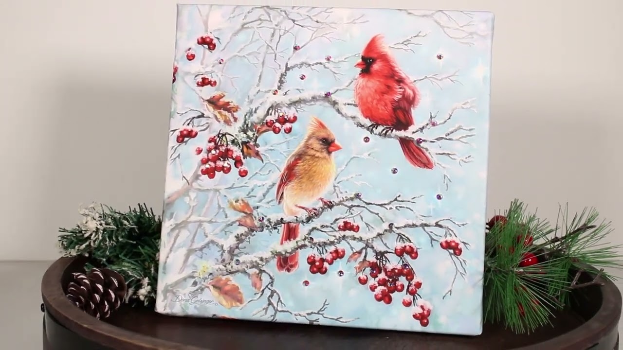 Winter Cardinals Pizazz Print | Glow Decor