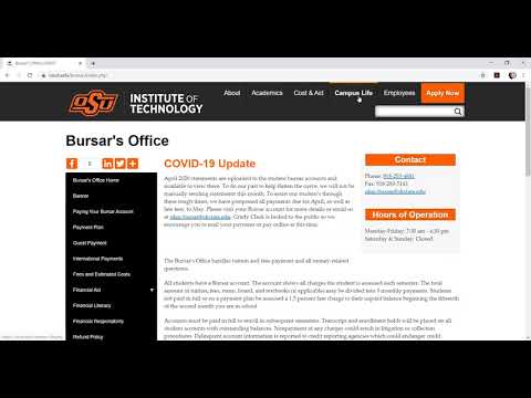 Welcome to the Bursar's Office of OSUIT
