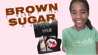 New Brown Sugar Kylie Lip Kit Unboxing & Swatching Video