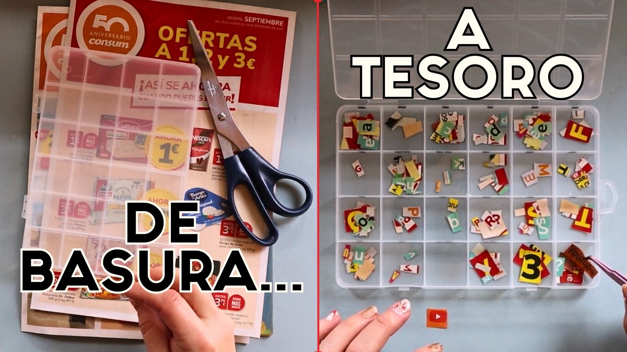 ¡NO COMPRES MÁS LETRAS! 😱 Haz esto con folletos del súper y cartón (DIY Gratis)