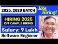 🔥Off campus drive for 2025 batch|Software jobs for freshers|Bangalore job vacancy|2026 batch hiring