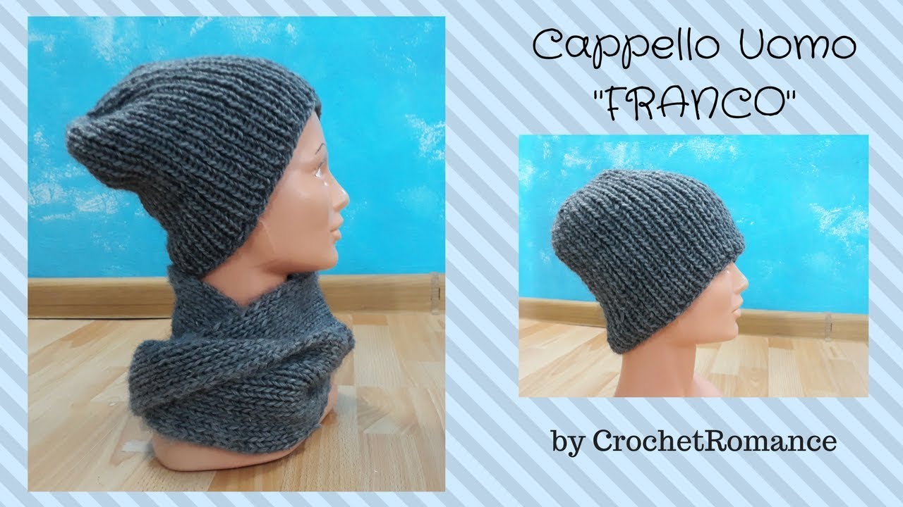 Cappello a maglia Franco - costa 1/1 con ferri circolari - senza cuciture -  YouTube