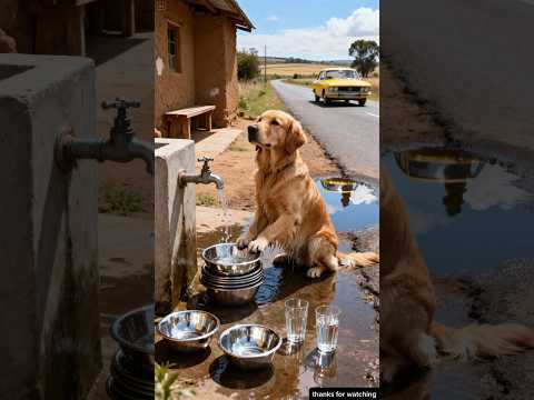 Dog works hard to satisfy his beloved puppy's hunger 😭 #ai #save #dog #cute