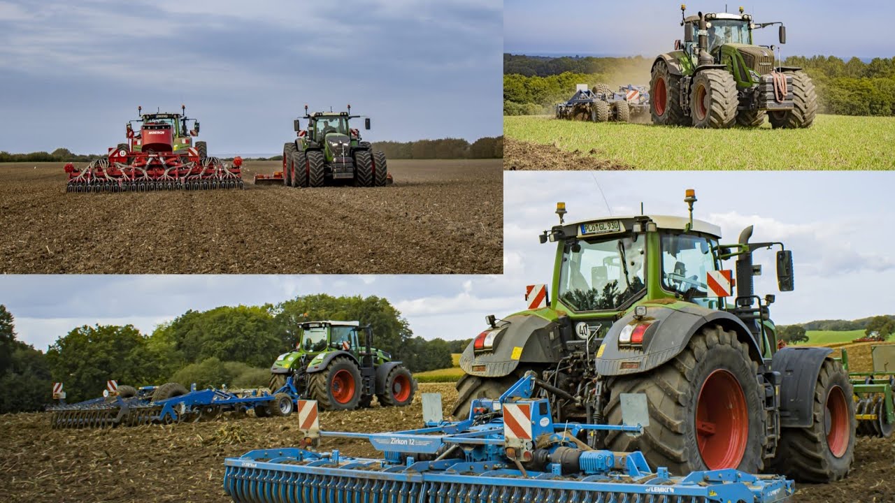 Bodenbearbeitung und Aussaat im Kreis Plön || Fendt, MF John Deere und Claas geben alles! 4K