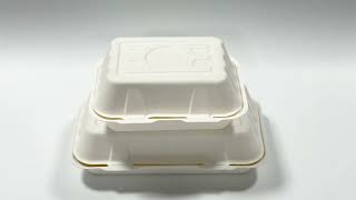 Compostable Sugarcane Clamshell Boxes | Sandwich, Hoagie, Bakery & Airline Meal Food Packaging