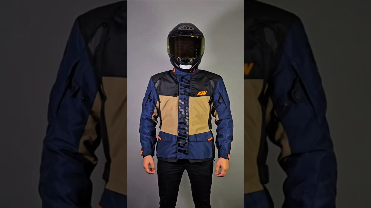 Jaqueta ASW Tsunami Cinza Azul Marinho/Preto/Areia/Laranja - Grid