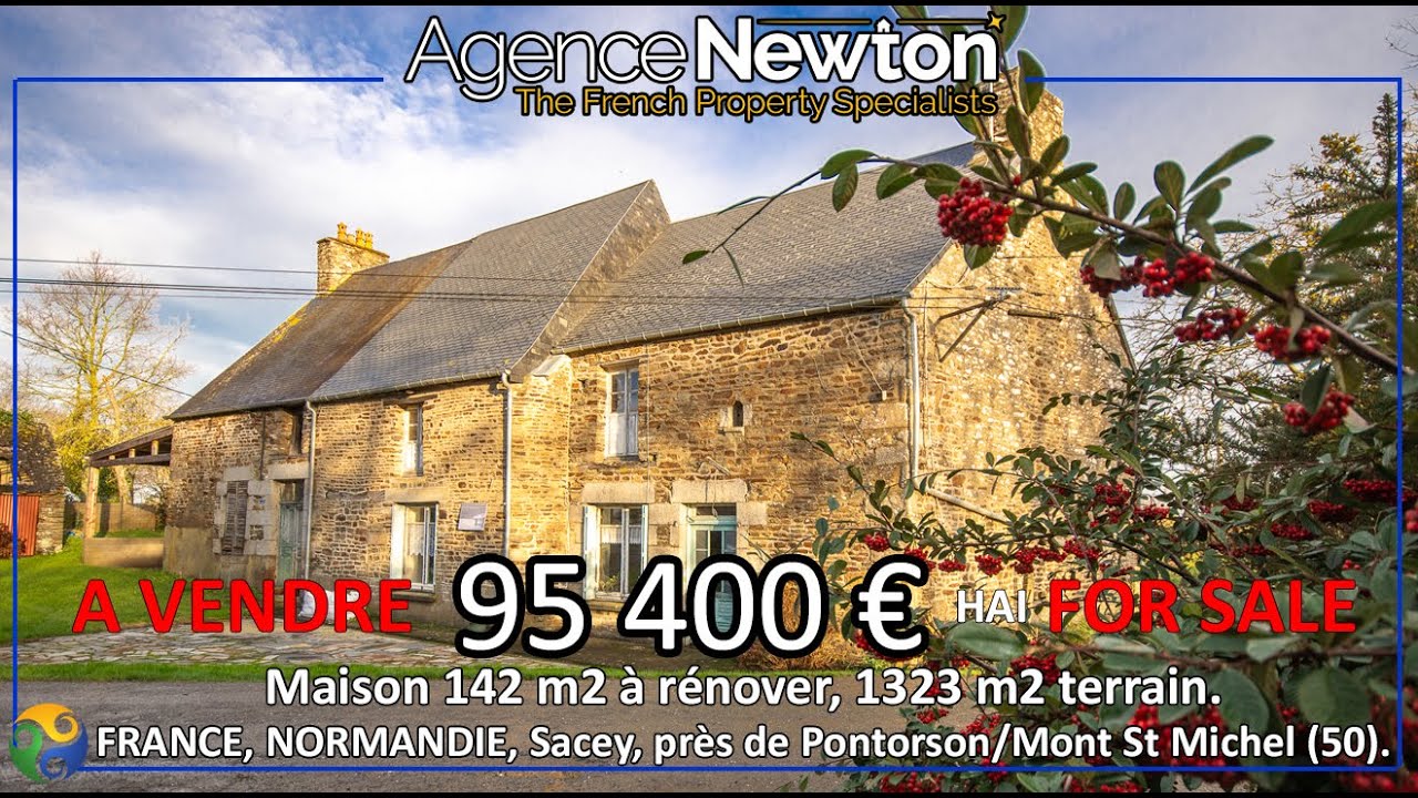 French country house for sale. To finish renovation.  Bay of Mont Saint Michel, Normandy, France.