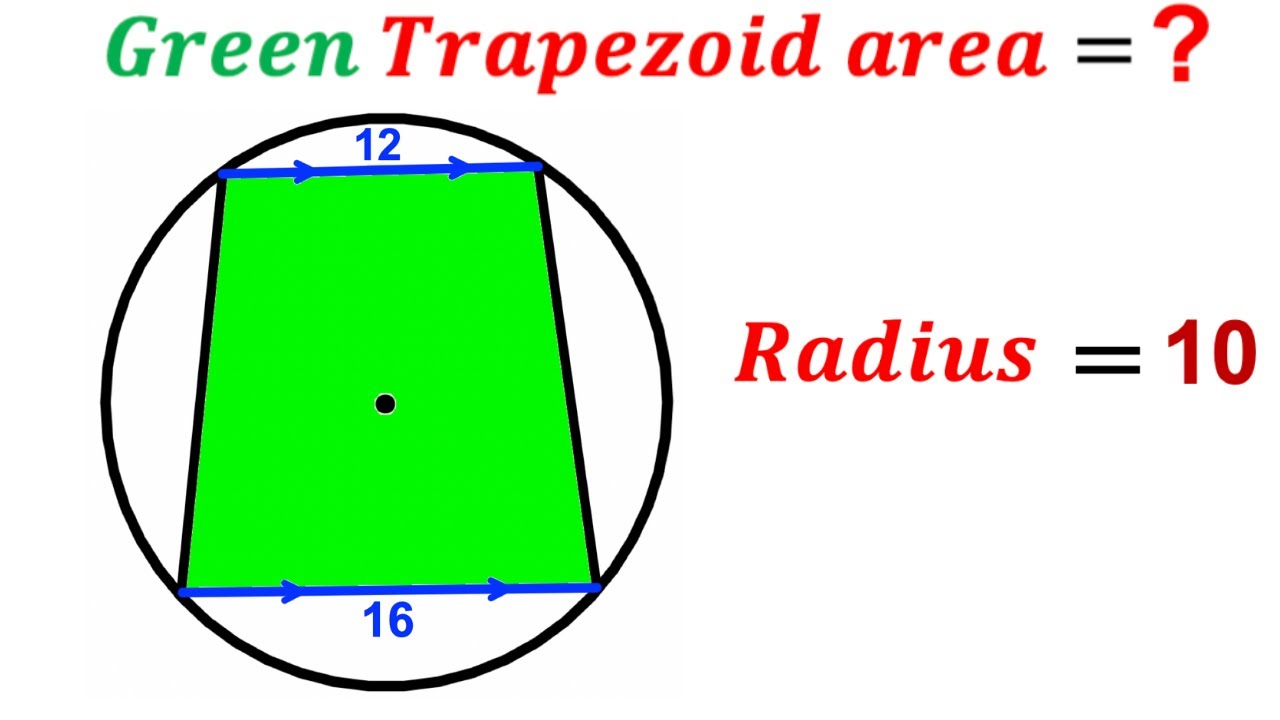 Сможете ли вы найти площадь трапеции, заштрихованной зеленым цветом? | (Обведите кружком) | 