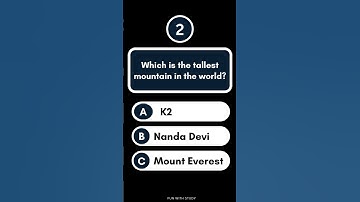 Which is the tallest mountain in the world #quiz #trivia #generalknowledge