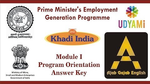 MODULE I: PROGRAM ORIENTATION ANSWER KEY(Prime Minister