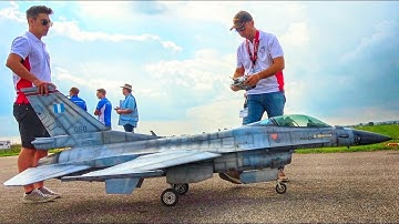 HUGE RC SKYMASTER F-16 SCALE MODEL TURBINE JET FLIGHT DEMONSTRATION | JET POWER 2018