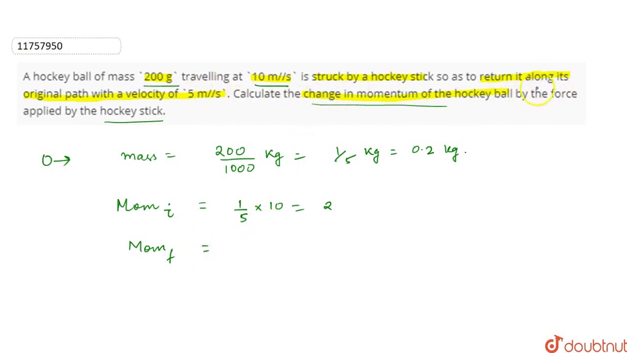 A hockey ball of mass `200 g` travelling at `10 m//s` is struck by a hockey stick so as to
