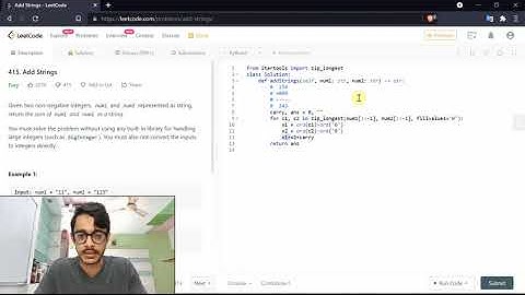 LeetCode Add Strings | Simple Python3 Solution