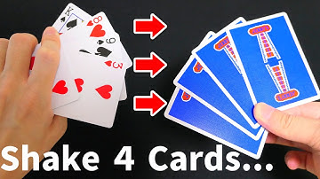 Color Change Just by Shaking 4 Cards [Card Trick Tutorial]